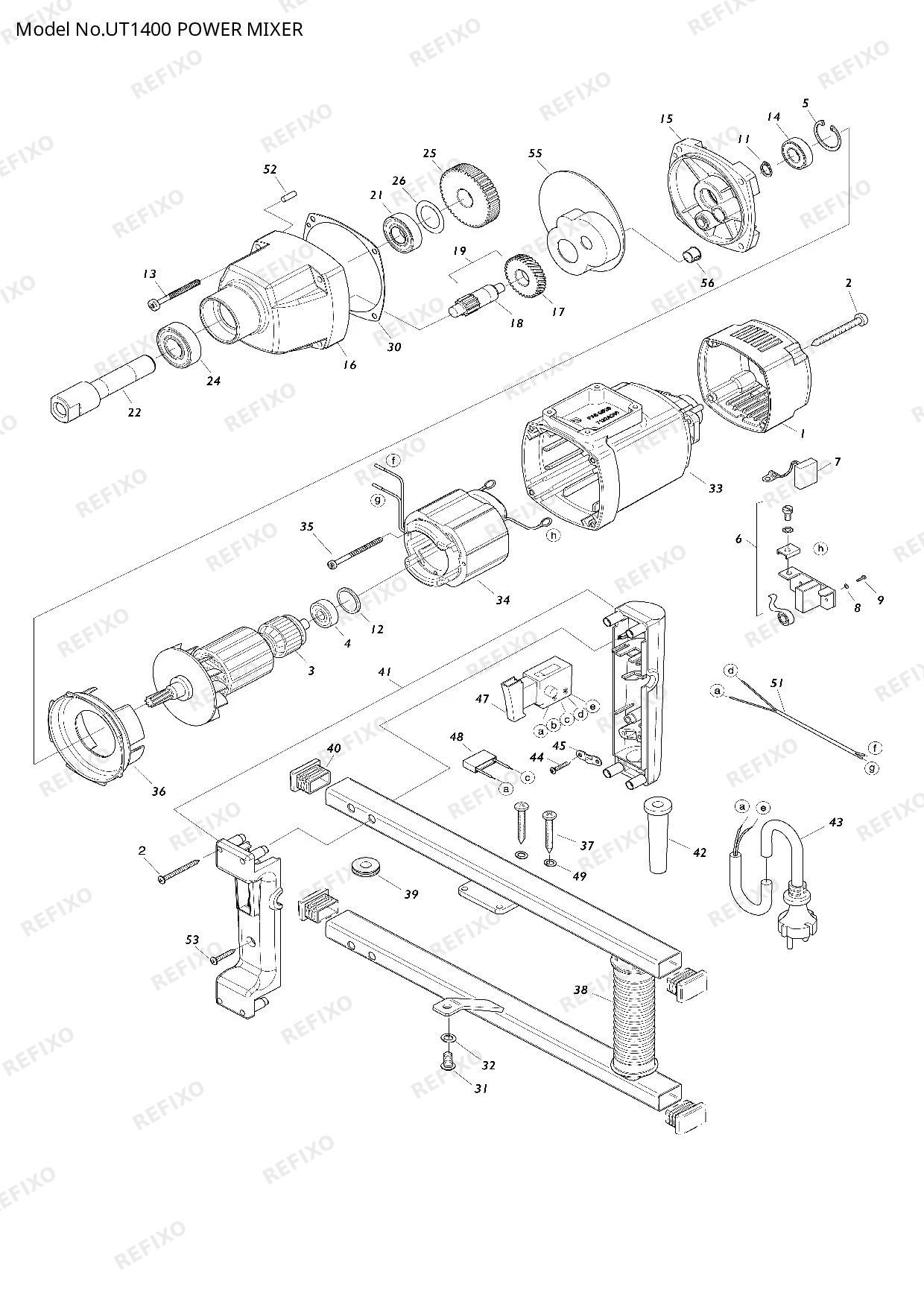 Деталировка MAKITA UT1400 — схема запчастей в разборе