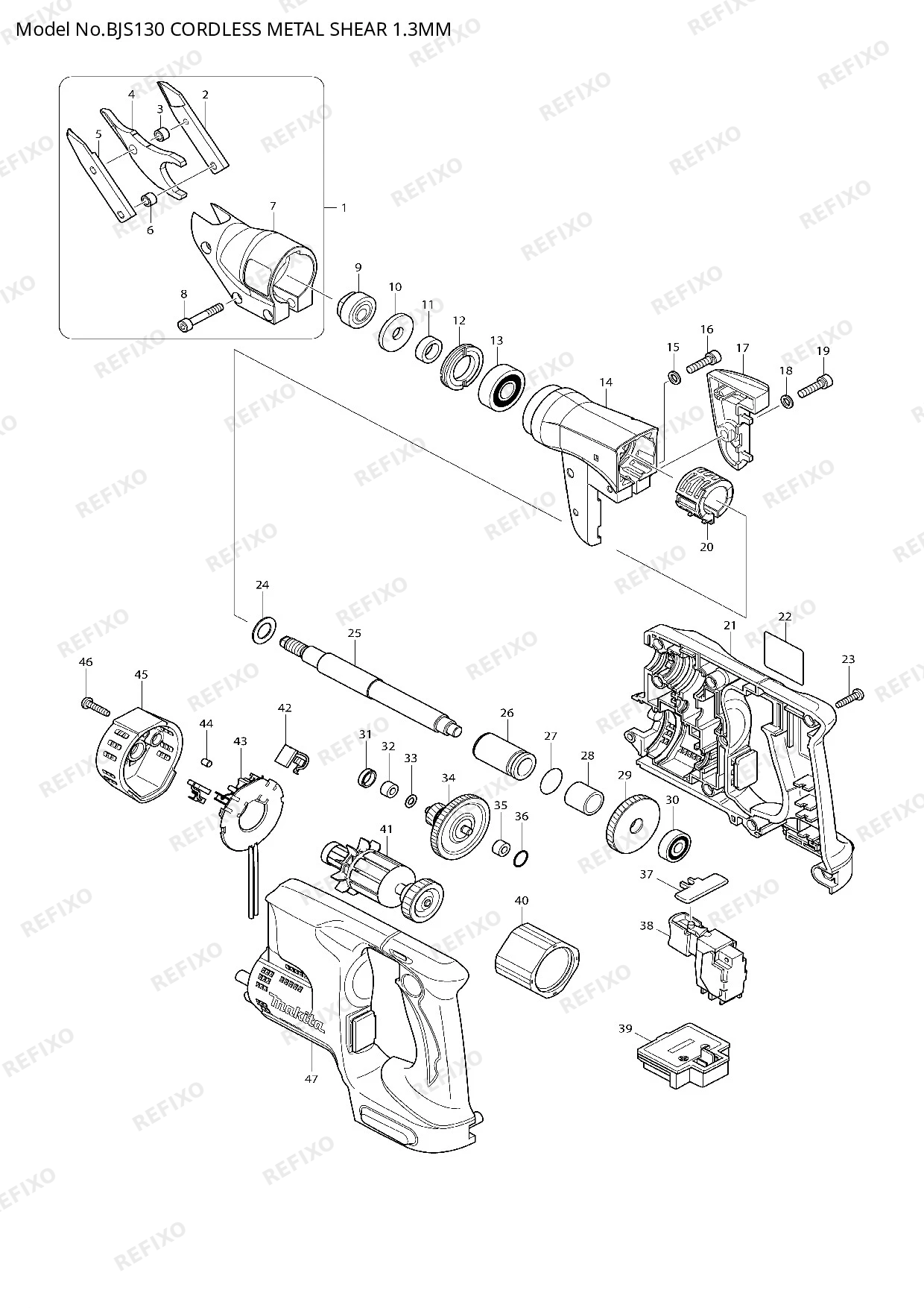 Деталировка MAKITA BJS130 — схема запчастей в разборе
