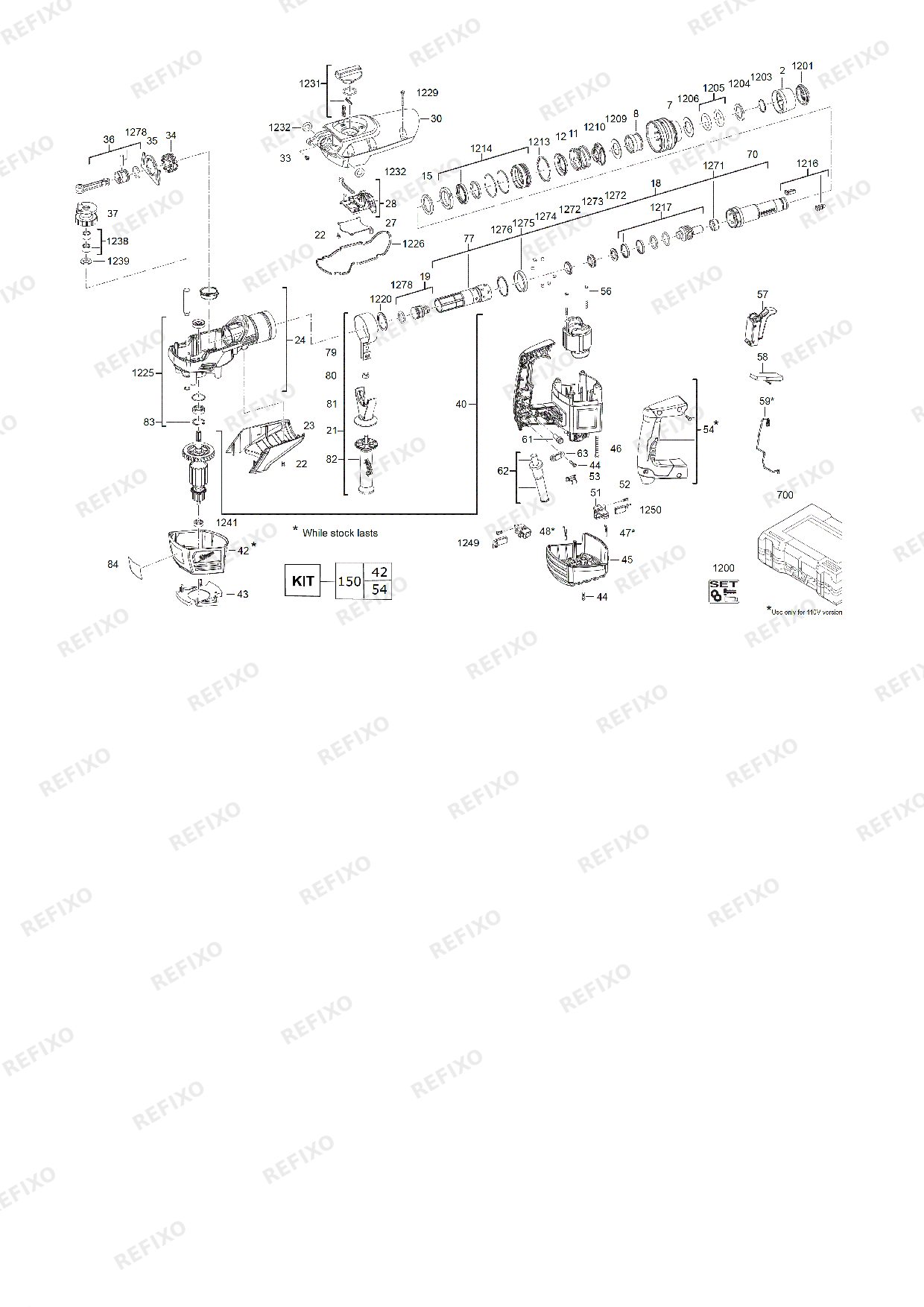 Деталировка MILWAUKEE K500ST 4933443180 4000443181 — схема запчастей в разборе