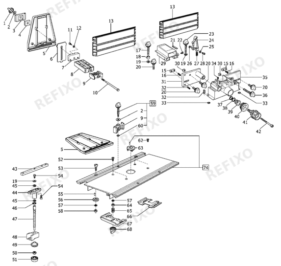 Деталировка Festool BASIS 5 A 486332 — схема запчастей в разборе