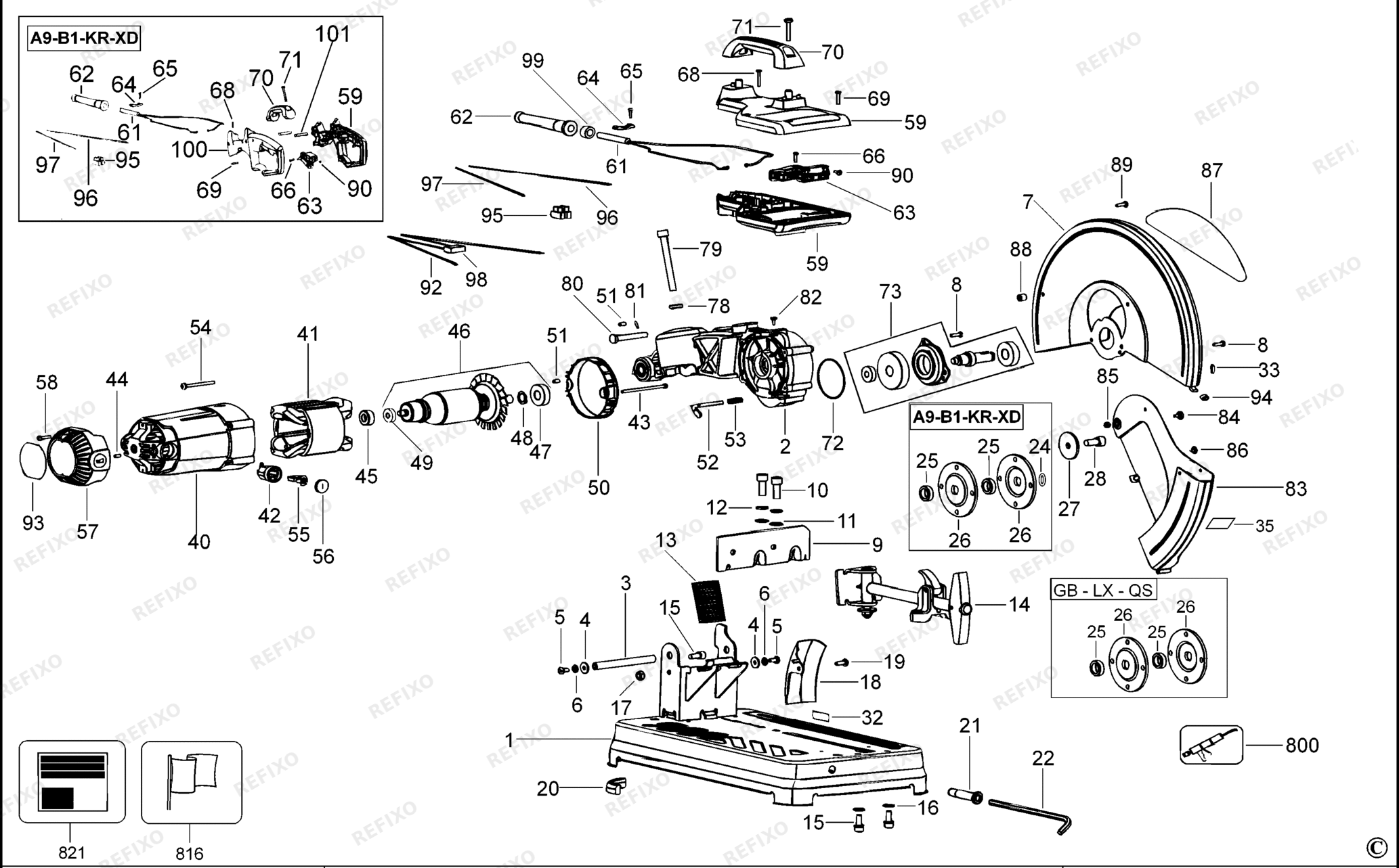 Деталировка DeWalt D28700-LX TYPE 1 SCHROTSÄGE D28700-LX D28700 — схема запчастей в разборе