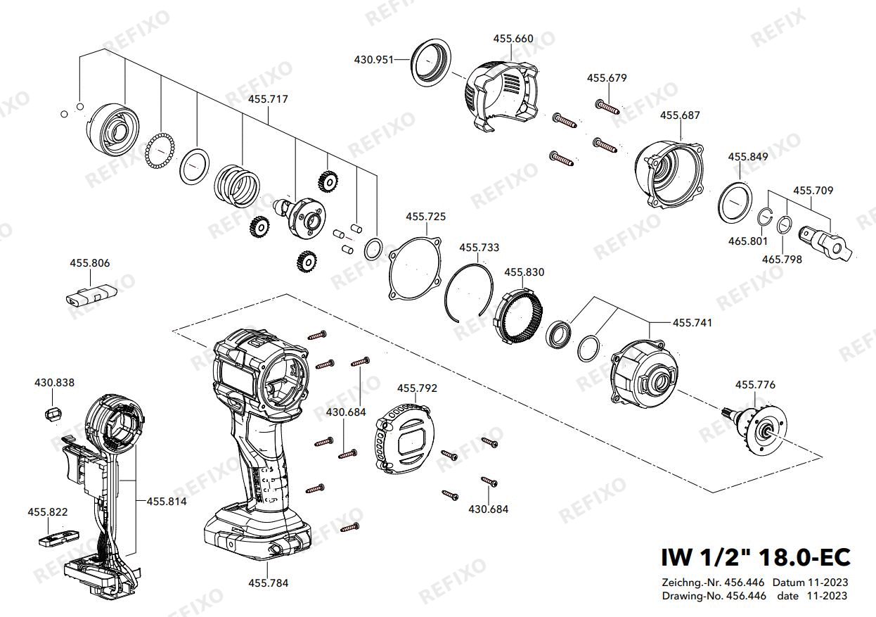Деталировка Flex IW 1218.0-EC C — схема запчастей в разборе
