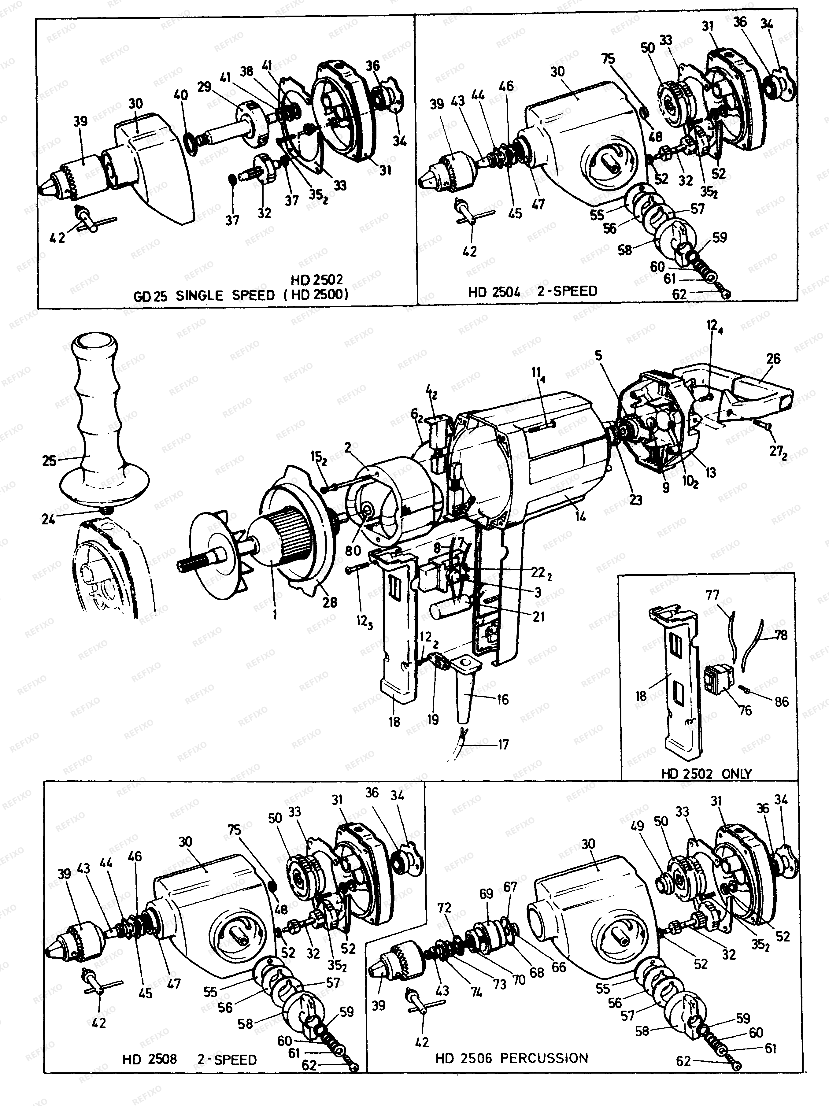 Black&Decker ДРЕЛЬ DRILLS----B — схема запчастей