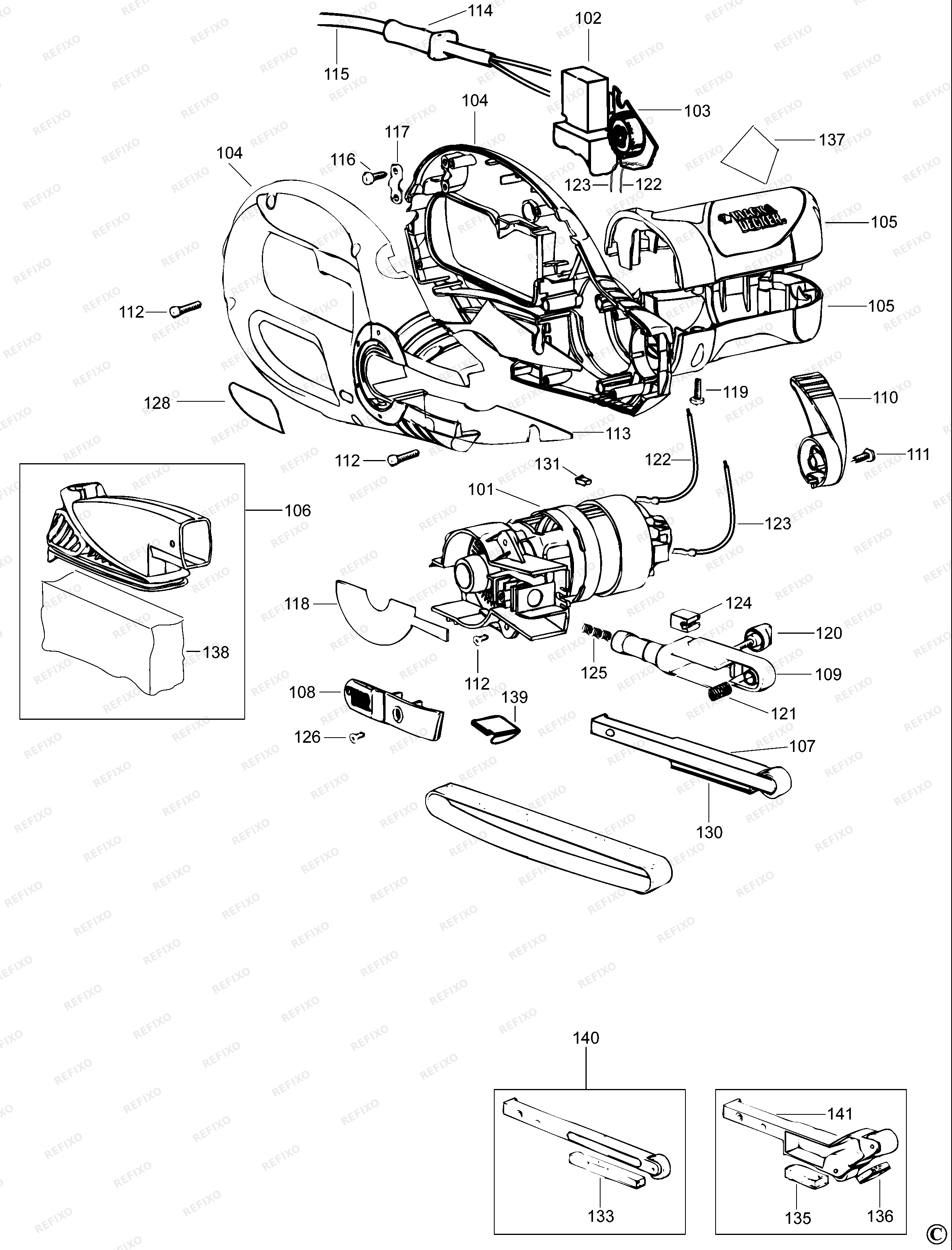 Black&Decker ЭЛЕКТРИЧЕСКИЙ НАПИЛЬНИК KA293E — схема запчастей