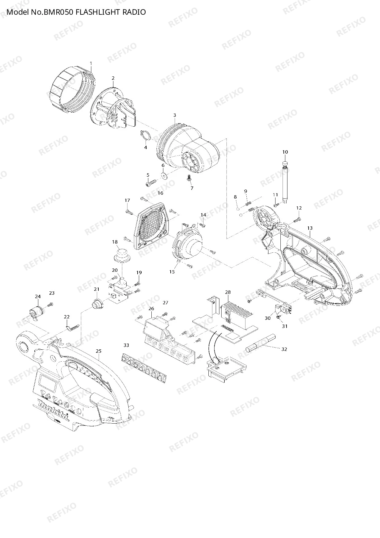 Деталировка MAKITA BMR050 — схема запчастей в разборе