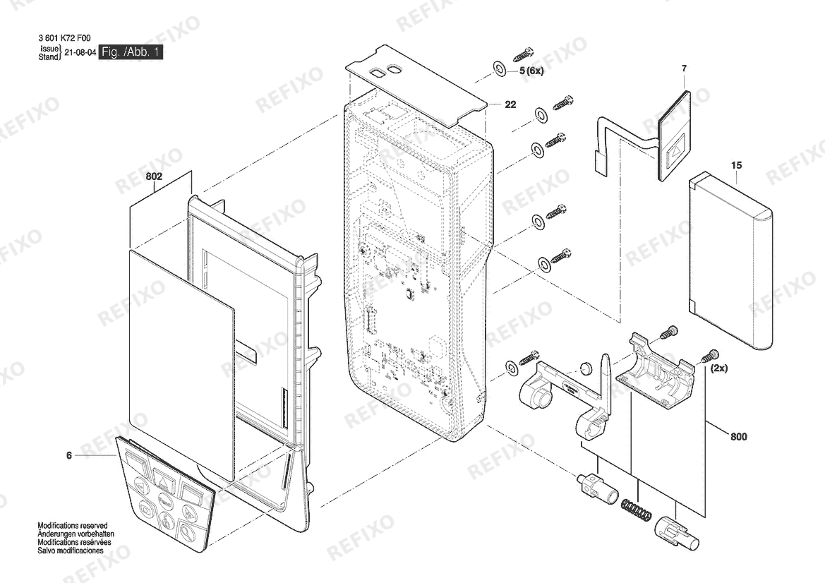 Деталировка Bosch Entfernungsmesser GLM 120C (3 601 K72 F51) — схема запчастей в разборе