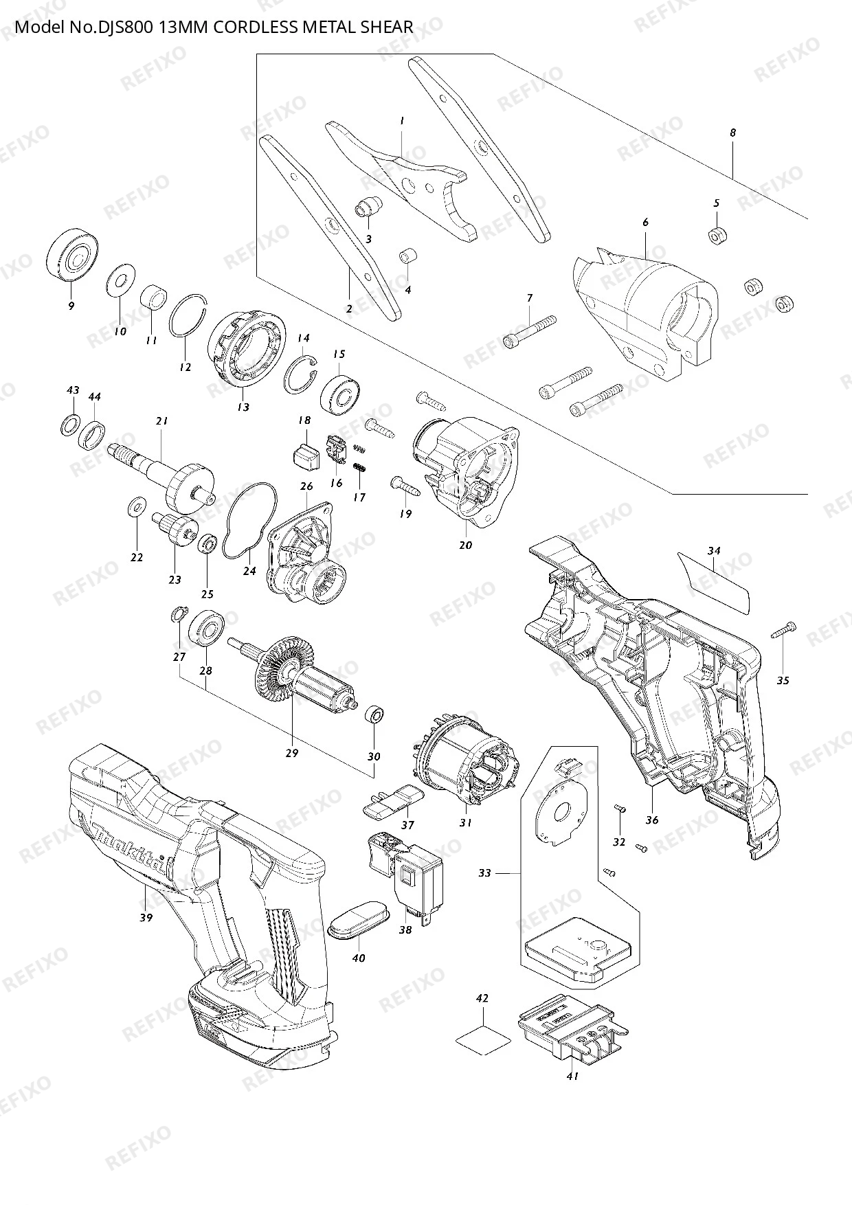 Деталировка MAKITA DJS800 — схема запчастей в разборе