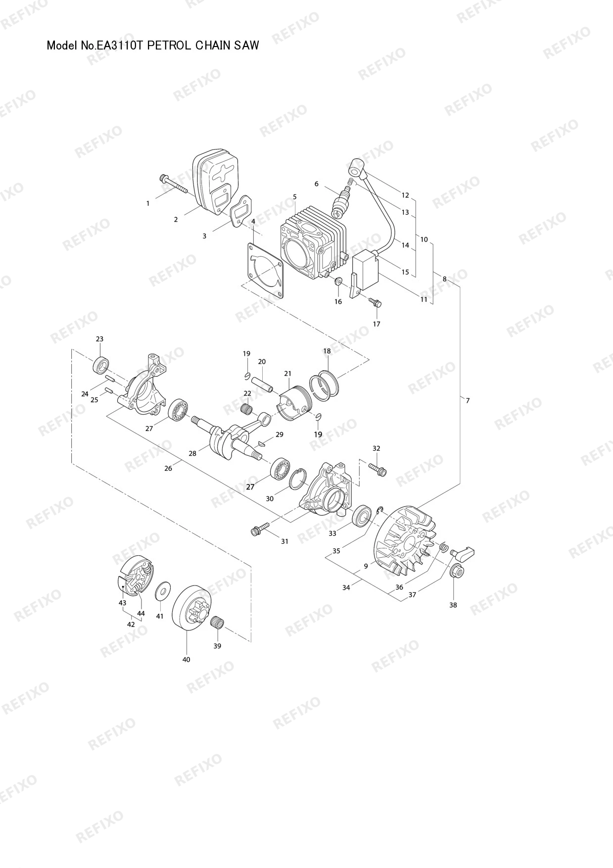 Деталировка MAKITA EA3110T — схема запчастей в разборе