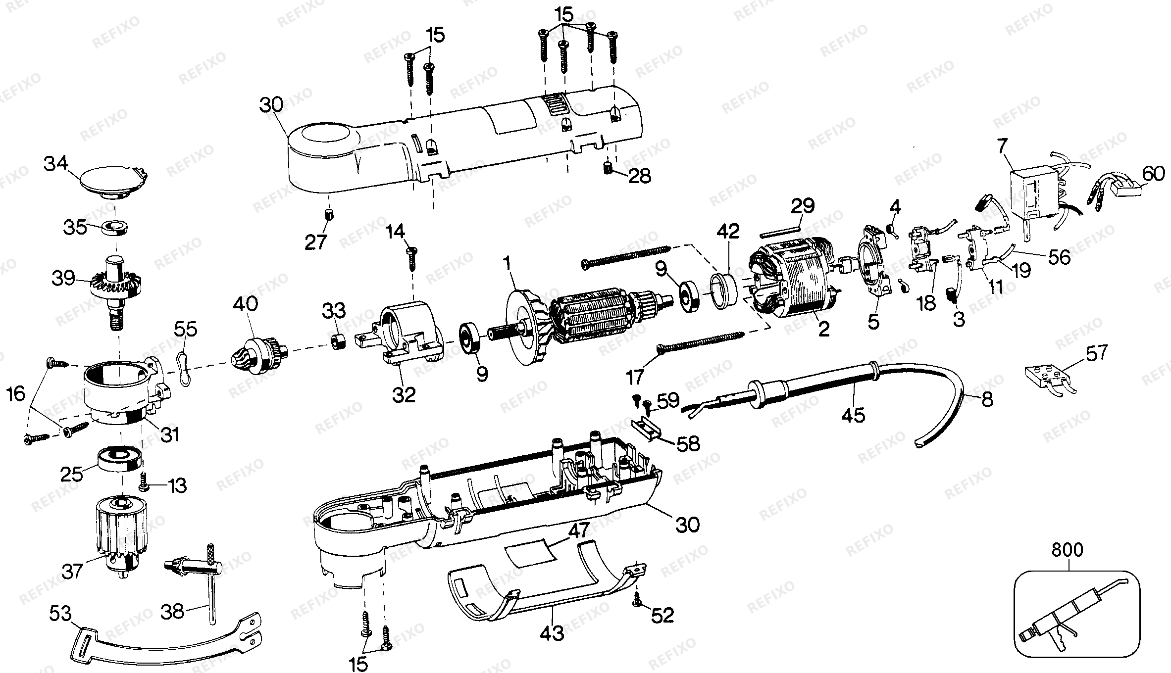 Black&Decker 3/8 SHIRTY DRILL 1065-28 — схема запчастей