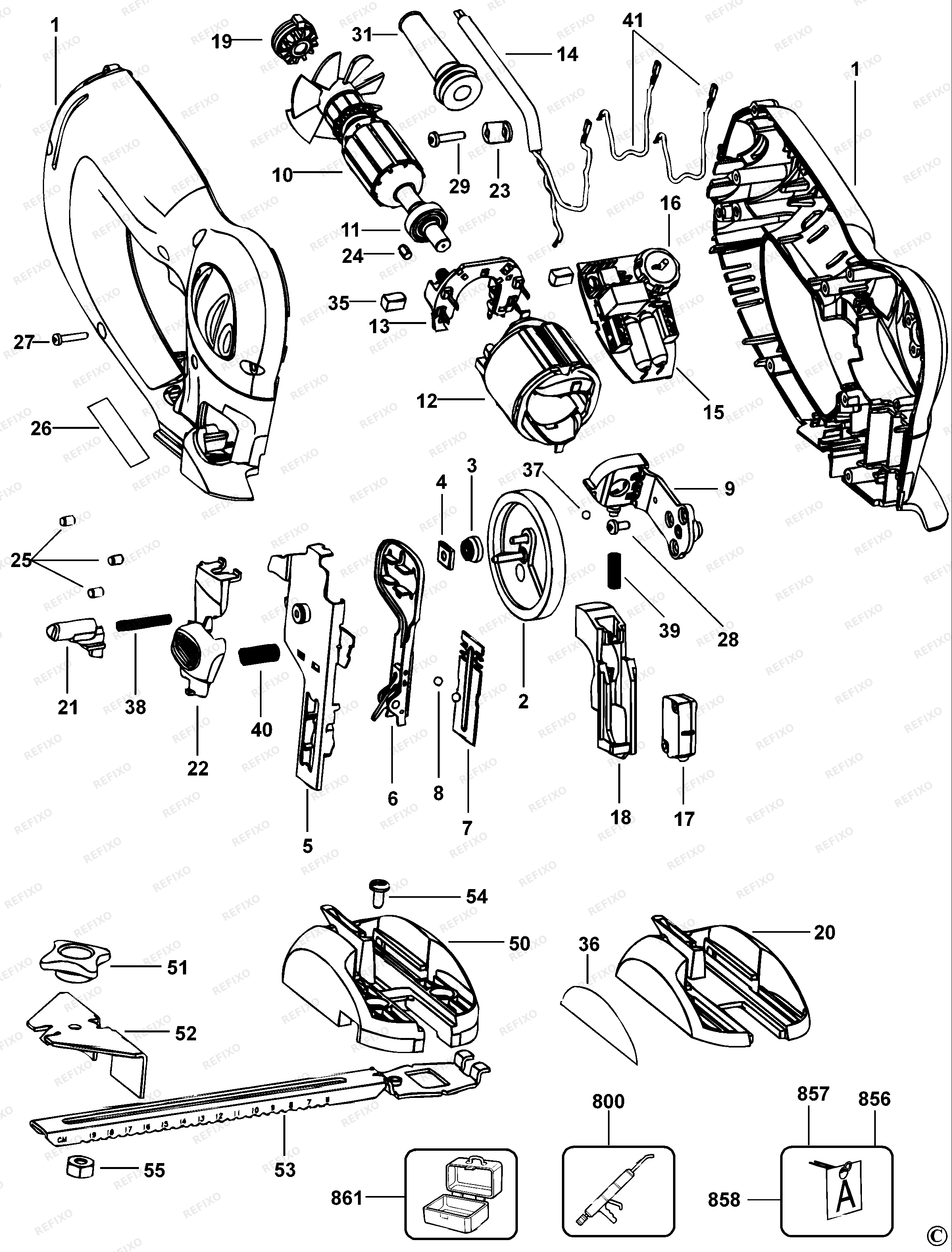 Black&Decker ЛОБЗИК HS600K — схема запчастей
