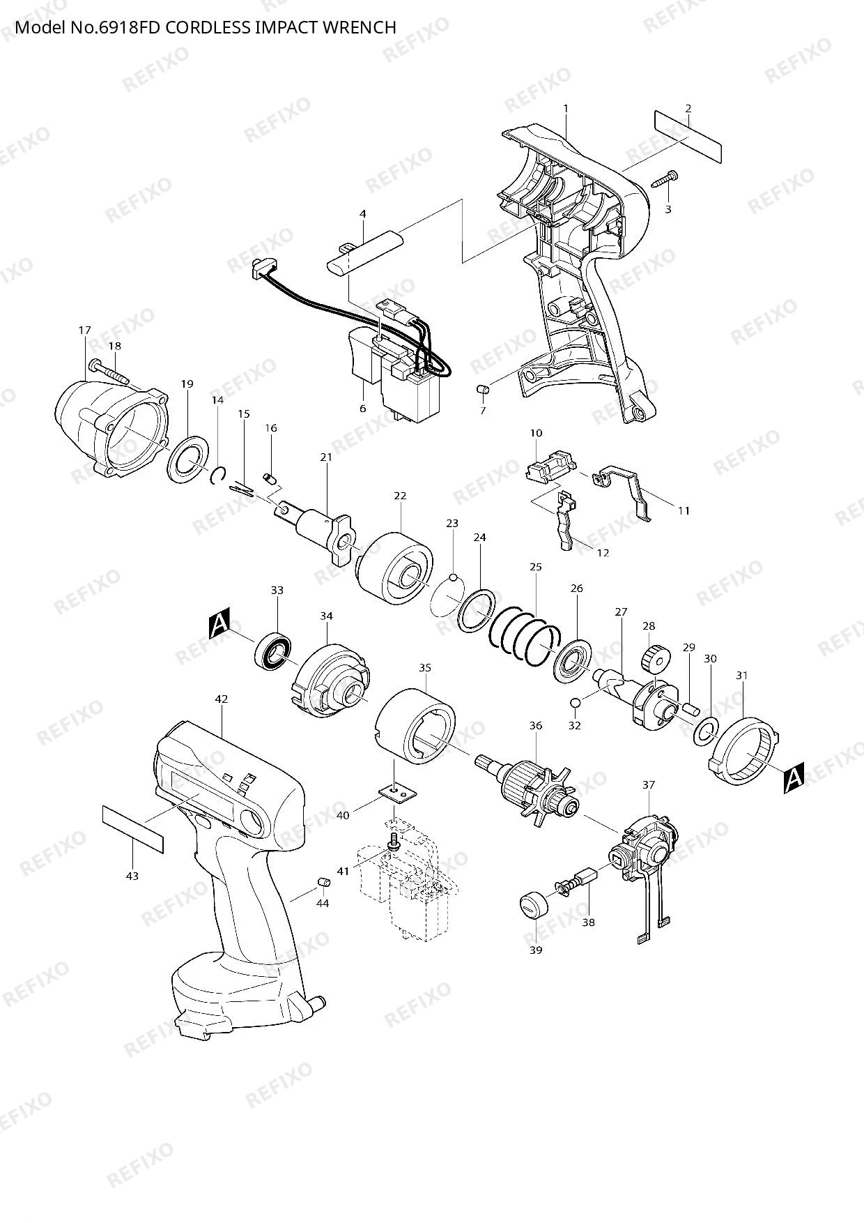 Деталировка MAKITA 6918FD — схема запчастей в разборе