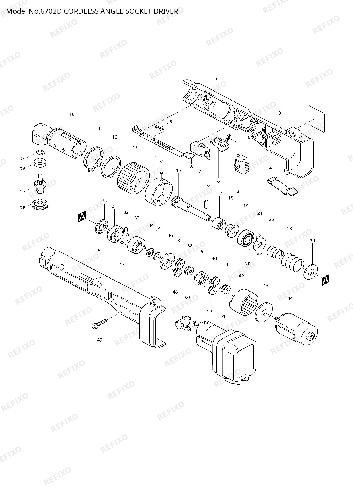 Деталировка MAKITA 6702D — схема запчастей в разборе