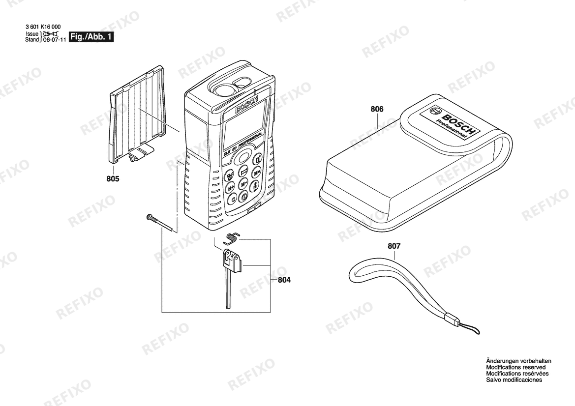 Деталировка Bosch Entfernungsmesser DLE 50 | 036 - GB (3 601 K16 010) — схема запчастей в разборе