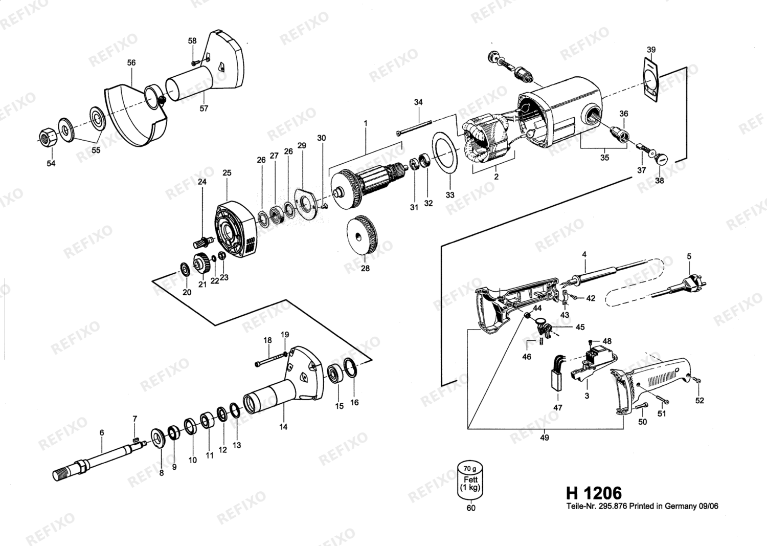Деталировка Flex H 1206 - Produkt с запчасть 202754 — схема запчастей в разборе