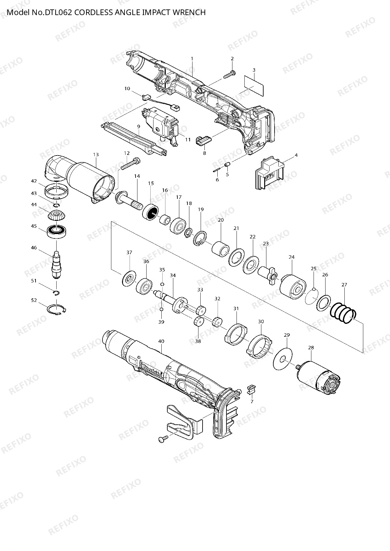 Деталировка MAKITA DTL062 — схема запчастей в разборе