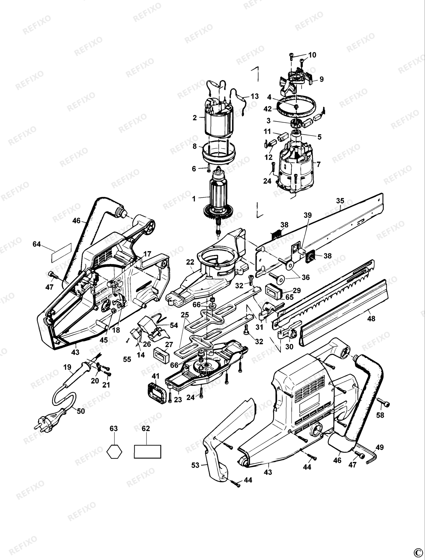 Деталировка DeWalt DW390-QS TYPE 4 UNIVERSALSÄGE DW390-QS DW390 — схема запчастей в разборе