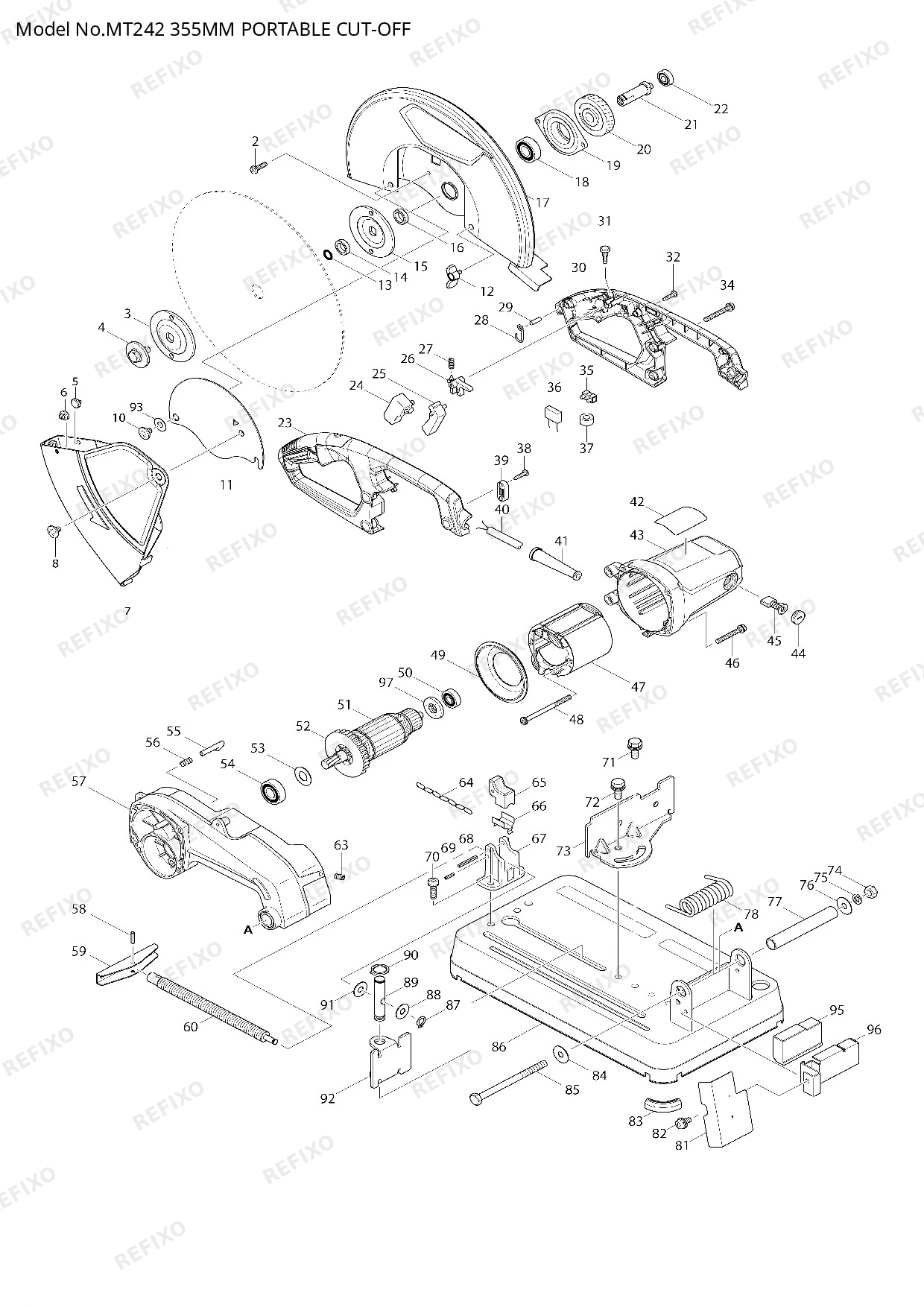 Деталировка MAKITA MT242 — схема запчастей в разборе