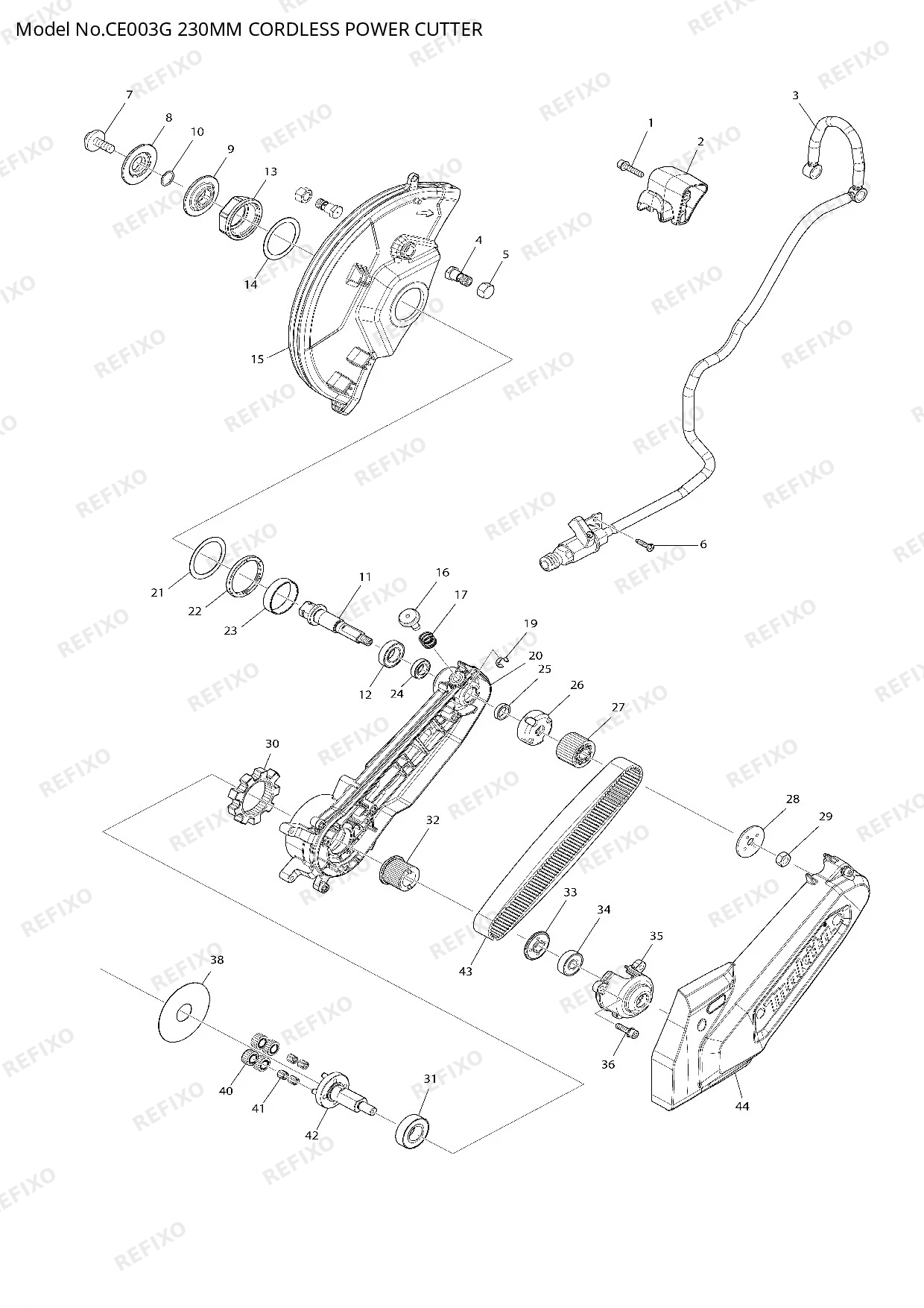 Деталировка MAKITA CE003G — схема запчастей в разборе