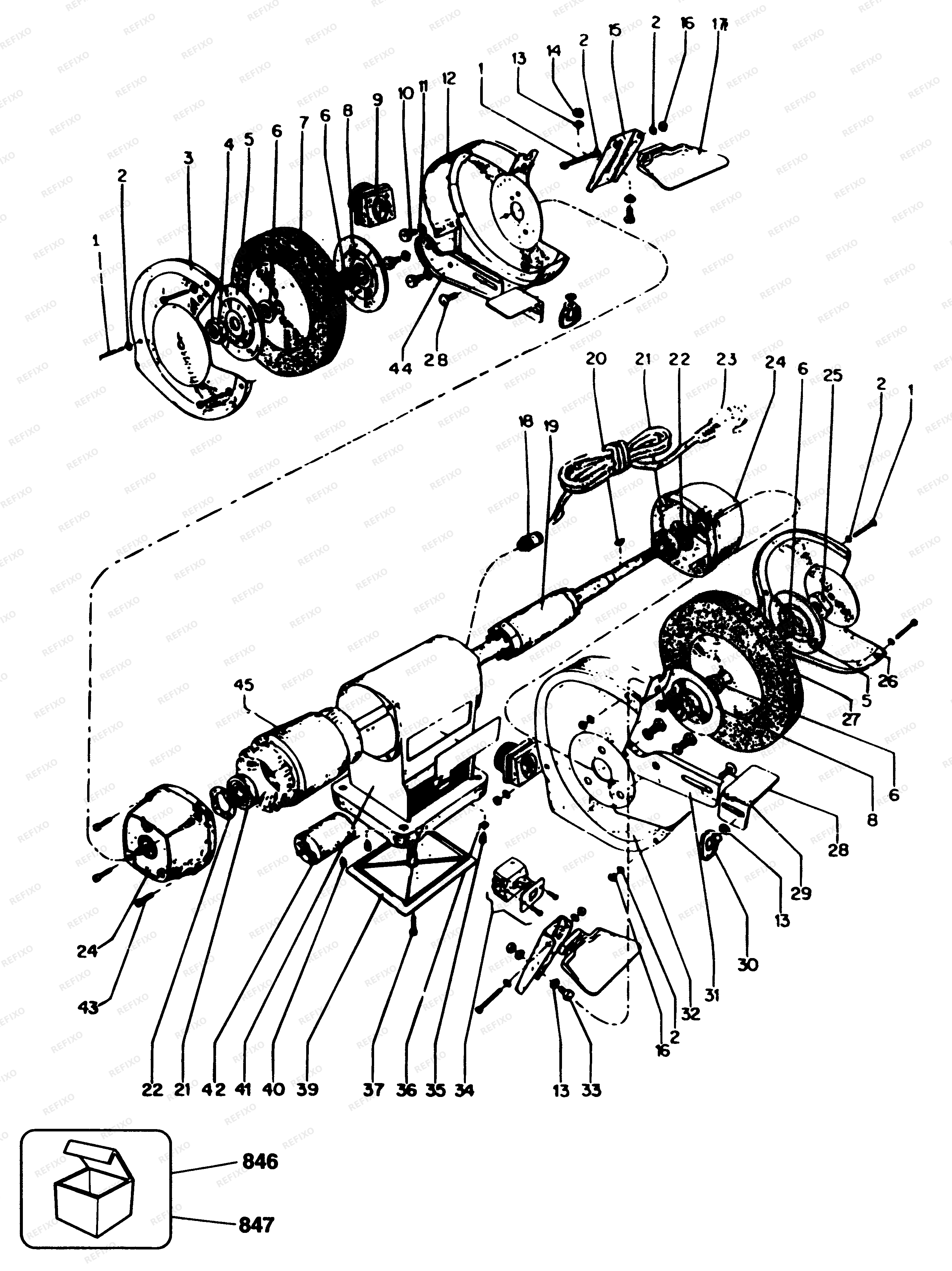 Black&Decker НАСТОЛЬНЫЙ ШЛИФОВАЛЬНЫЙ СТАНОК P7608 — схема запчастей