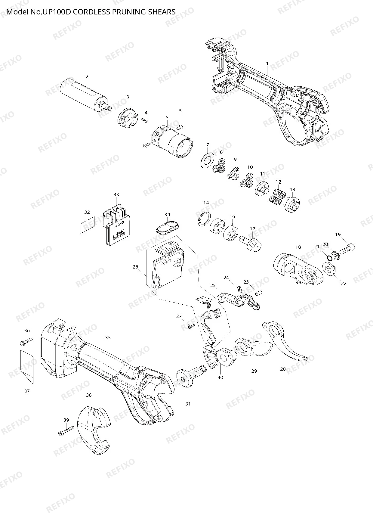 Деталировка MAKITA UP100D — схема запчастей в разборе