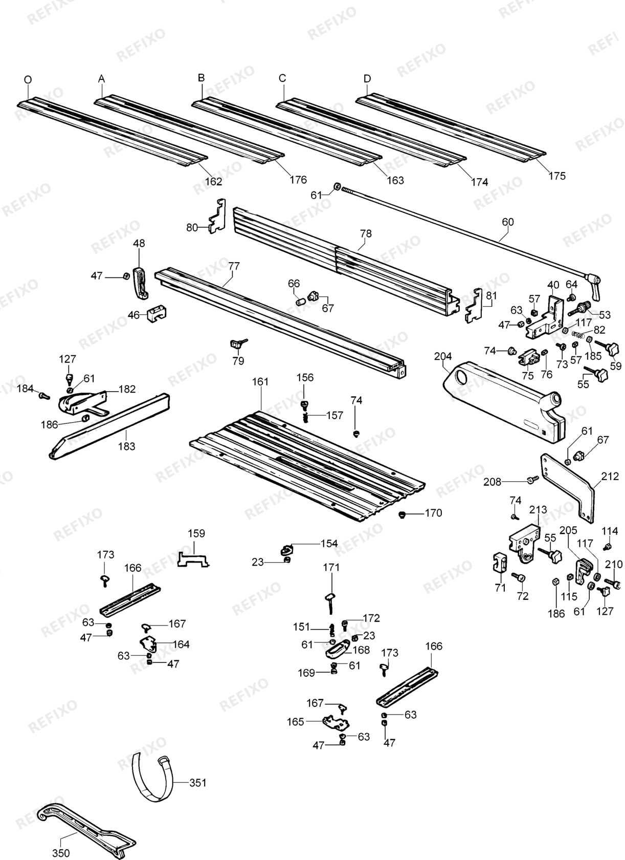 Деталировка DeWalt DE2011-XJ TYPE 1 INSERT набор DE2011-XJ DE2011 — схема запчастей в разборе