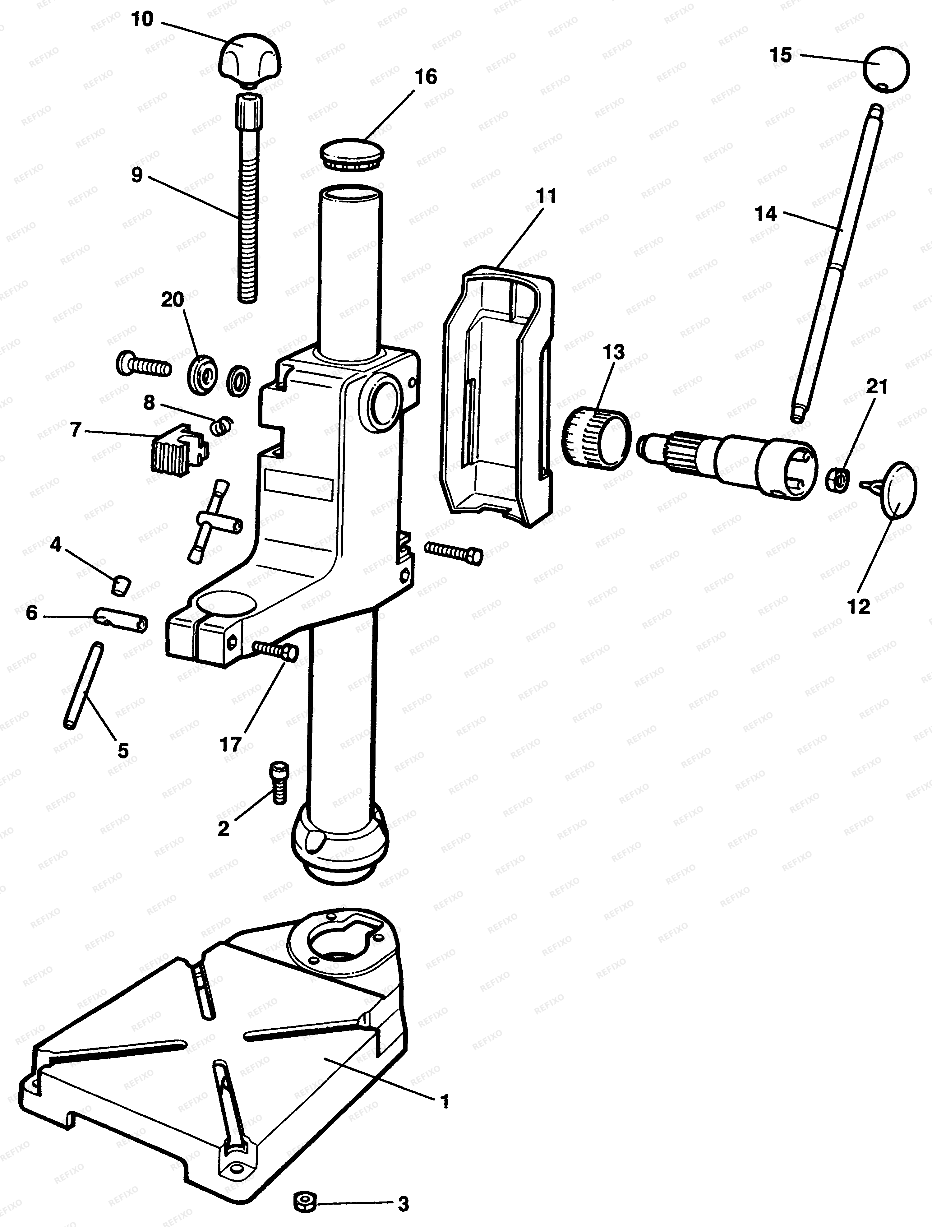 Black&Decker СТОЙКА ДЛЯ ДРЕЛИ X40015 — схема запчастей