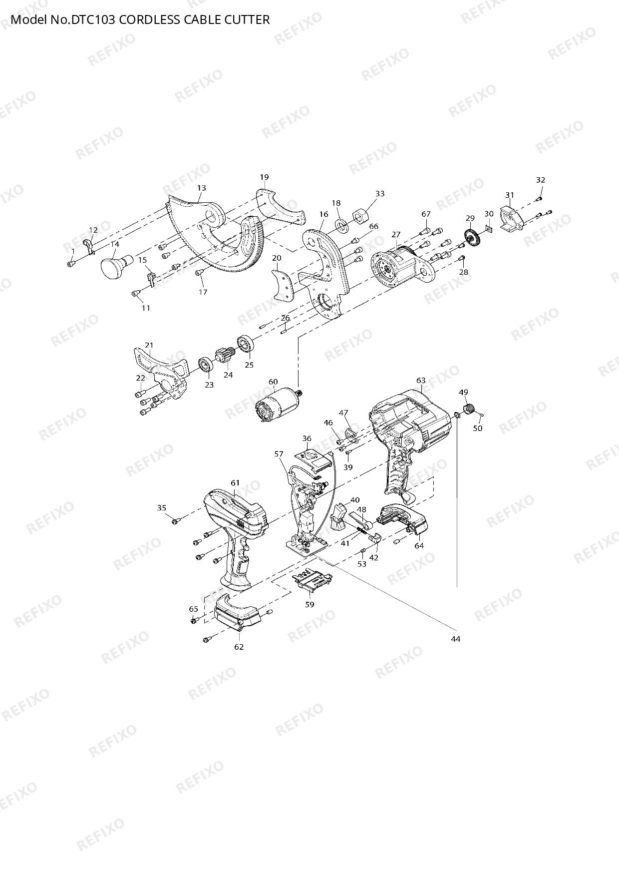 Деталировка MAKITA DTC103 — схема запчастей в разборе