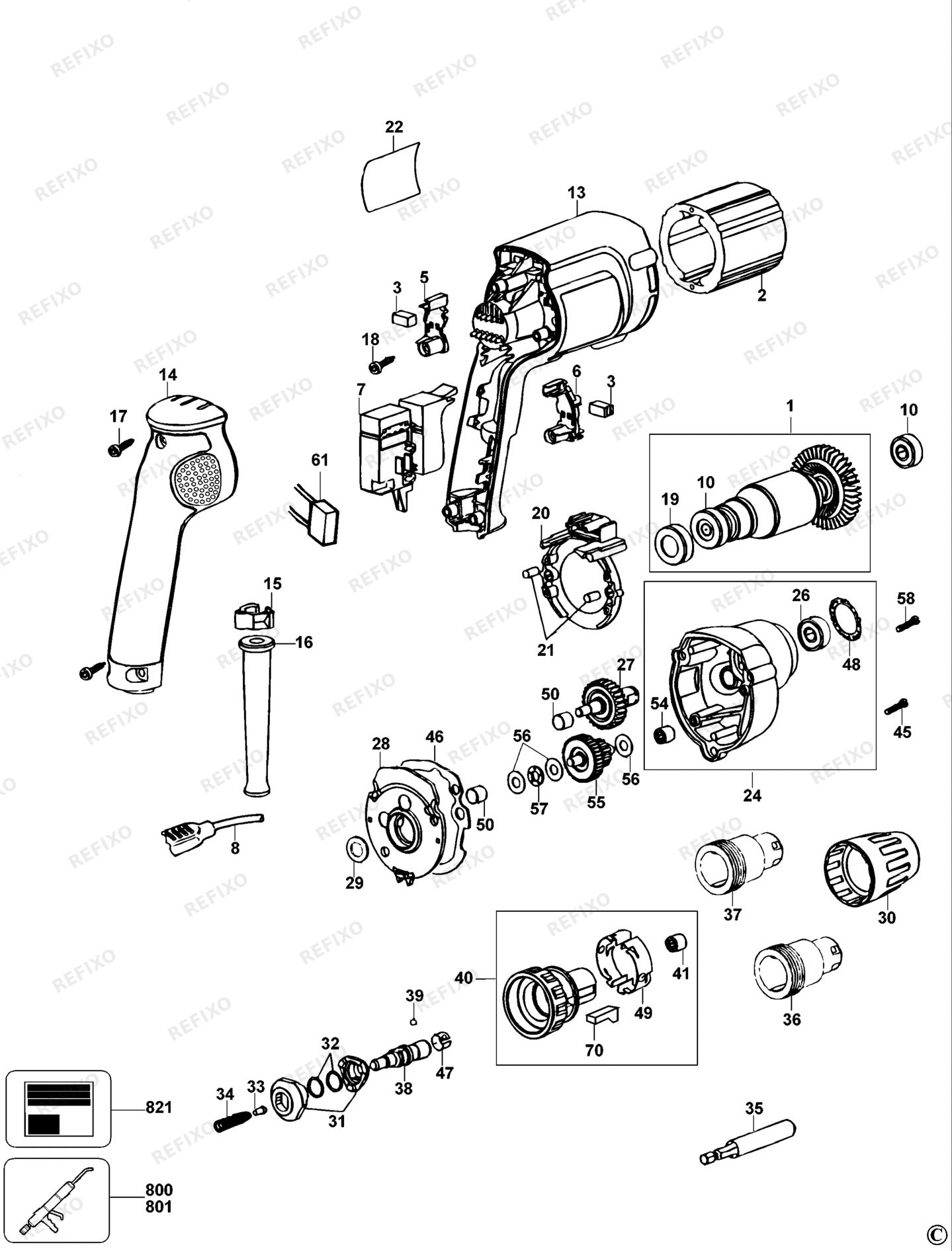 Деталировка DeWalt DW263K-QS TYPE 3 SCHRAUBENDREHER DW263K-QS DW263K — схема запчастей в разборе