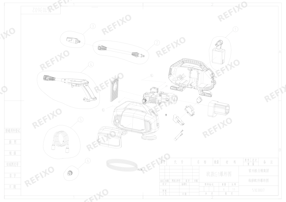 Деталировка Greenworks 5103807 100 bar G10 Pressure Washer — схема запчастей в разборе