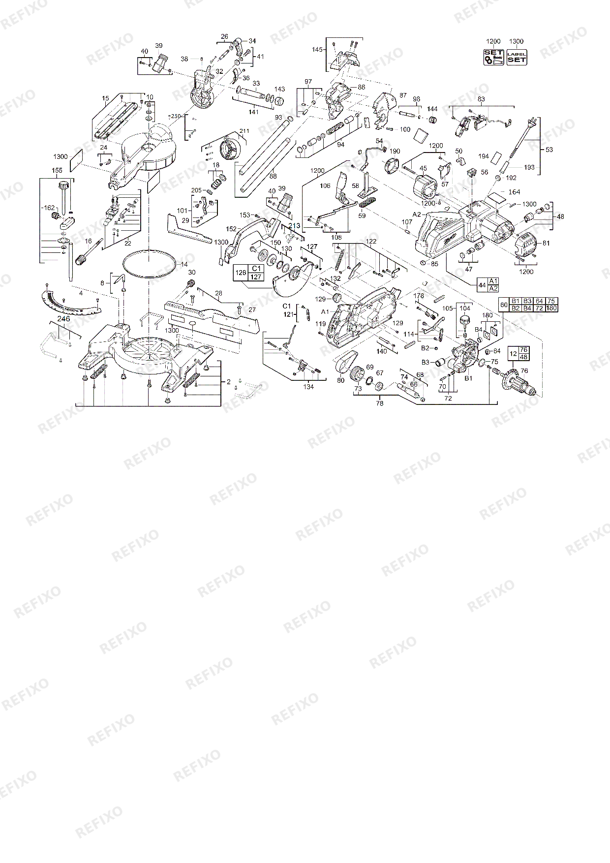 Деталировка MILWAUKEE MS216SB 4933471055 4000474590 — схема запчастей в разборе