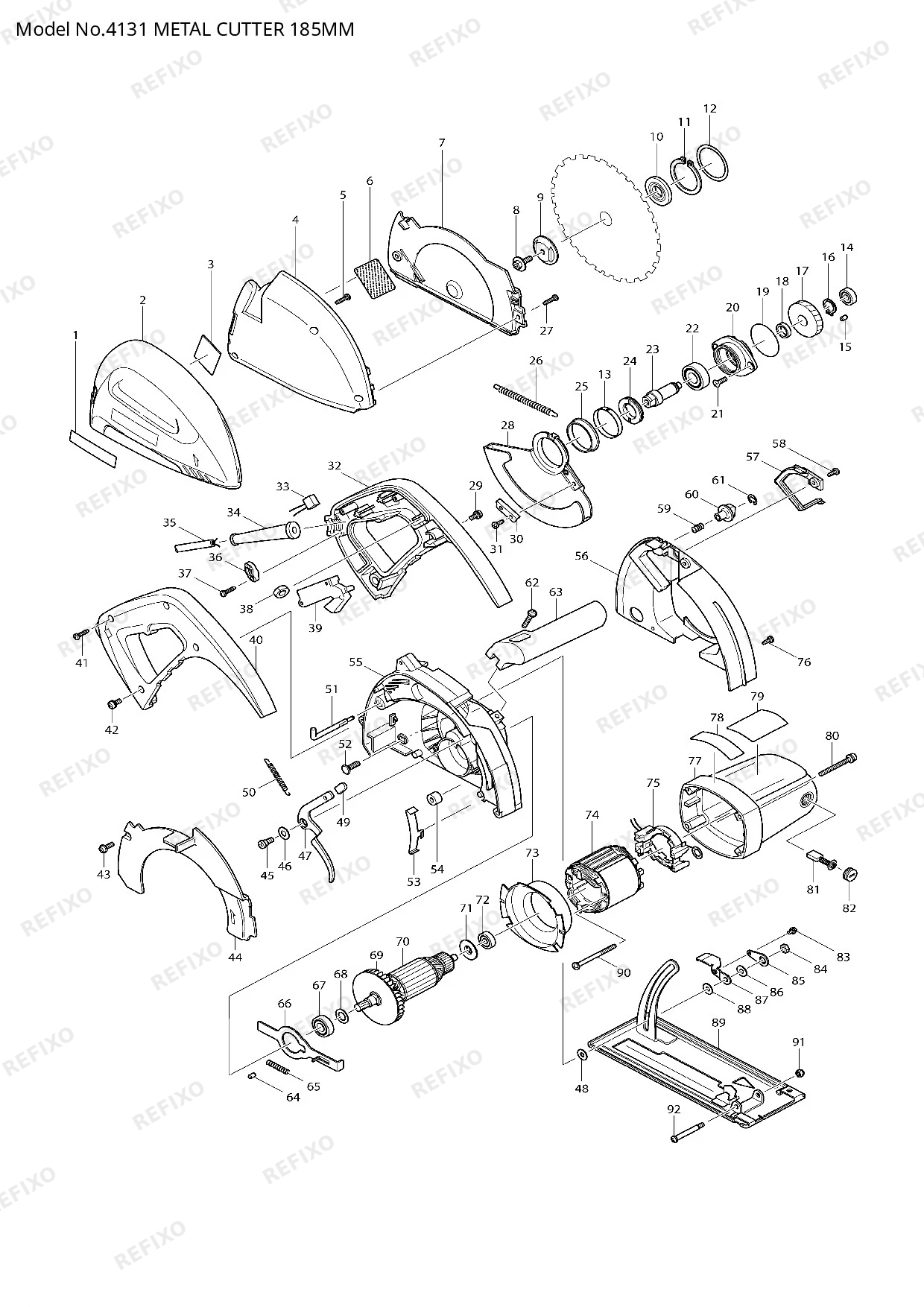 Деталировка MAKITA 4131 — схема запчастей в разборе