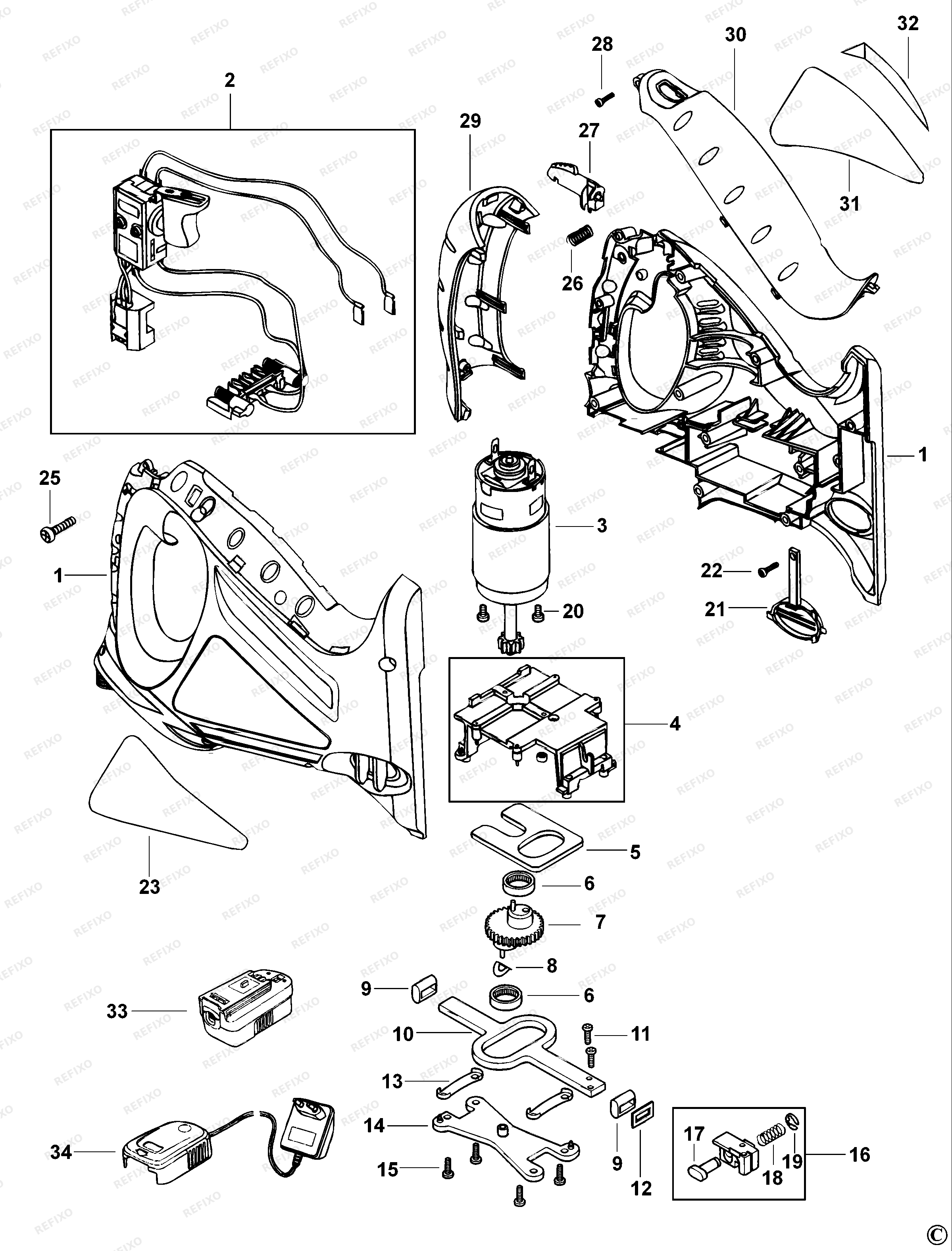 Black&Decker ОТРЕЗНАЯ ПИЛА CS143K — схема запчастей
