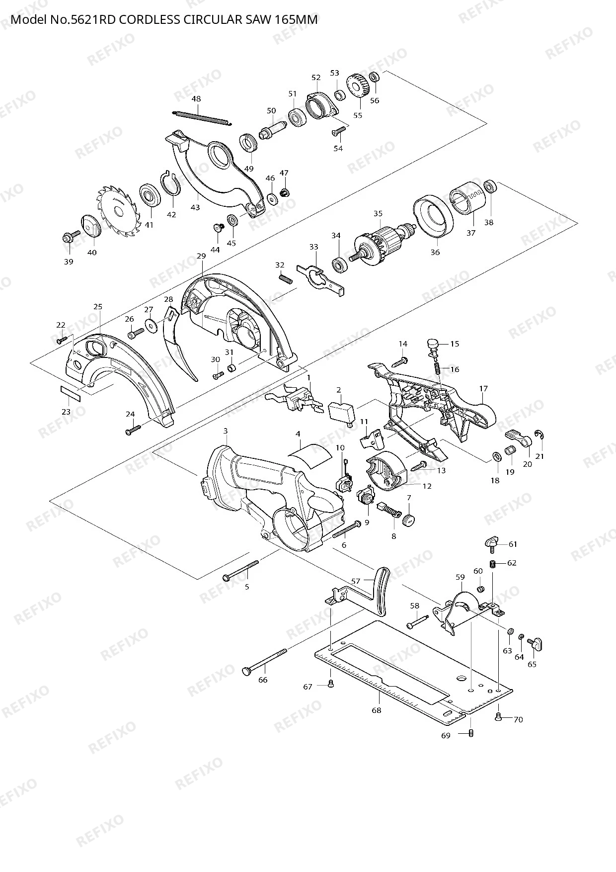 Деталировка MAKITA 5621RD — схема запчастей в разборе
