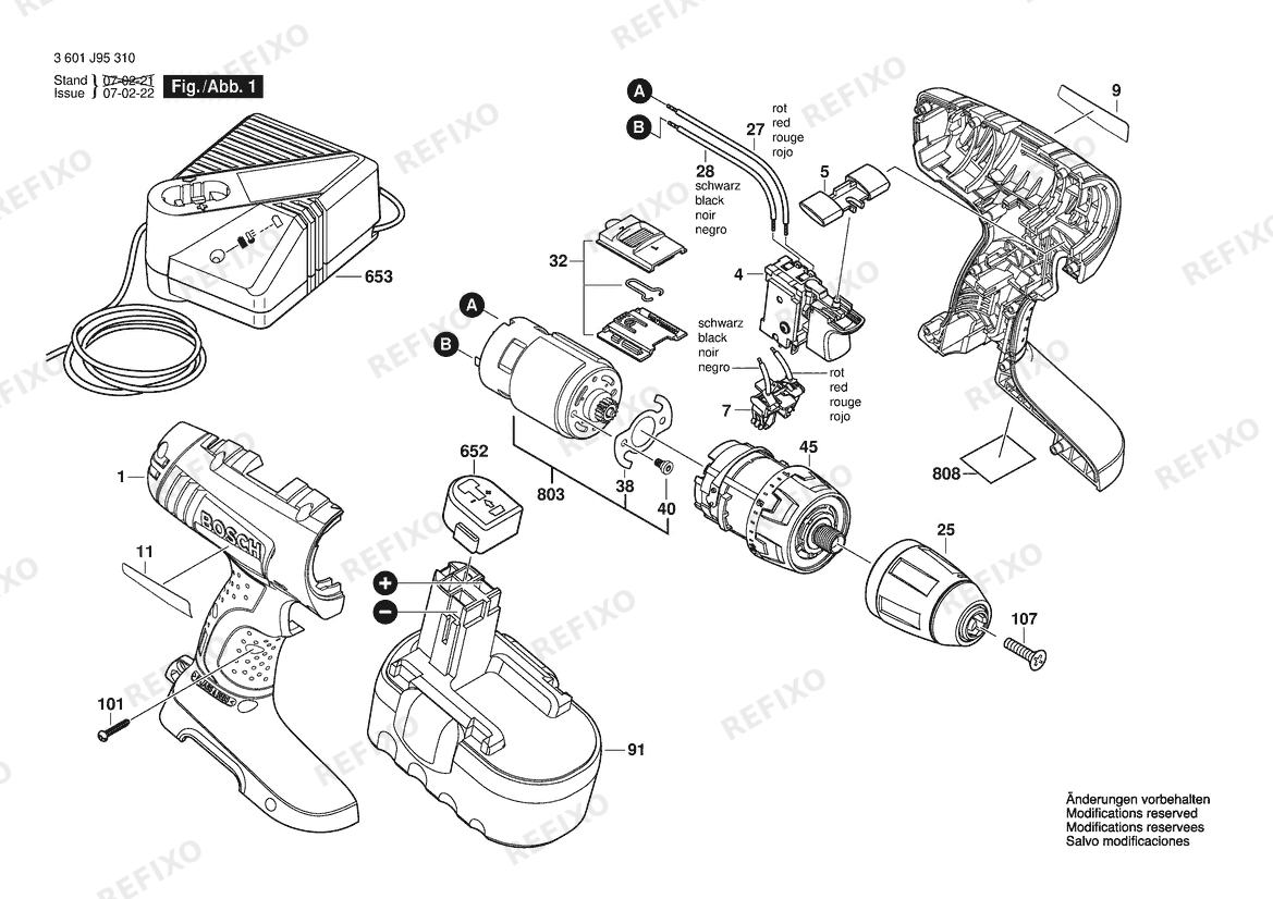 Деталировка Bosch Аккумуляторный шуруповёрт 34618 | 18 V | 061 - US (3 601 J95 310) — схема запчастей в разборе