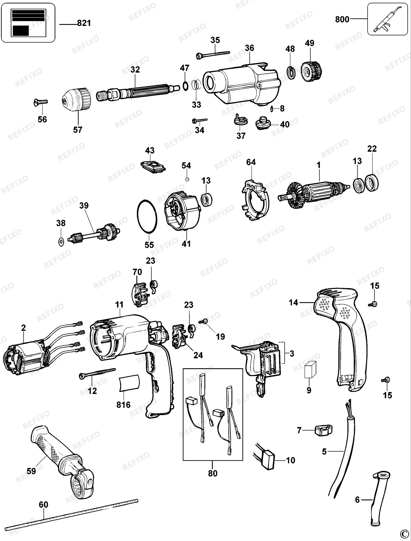 Деталировка DeWalt DW241-QS TYPE 4 BOHRER DW241-QS DW241 — схема запчастей в разборе