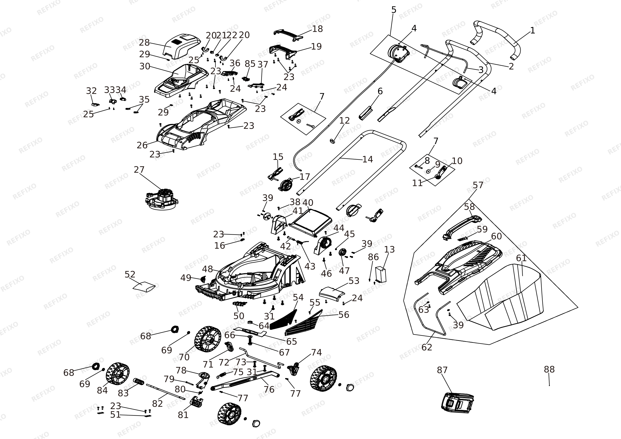 Black&Decker КОСИЛКА BCMWP340M1 — схема запчастей