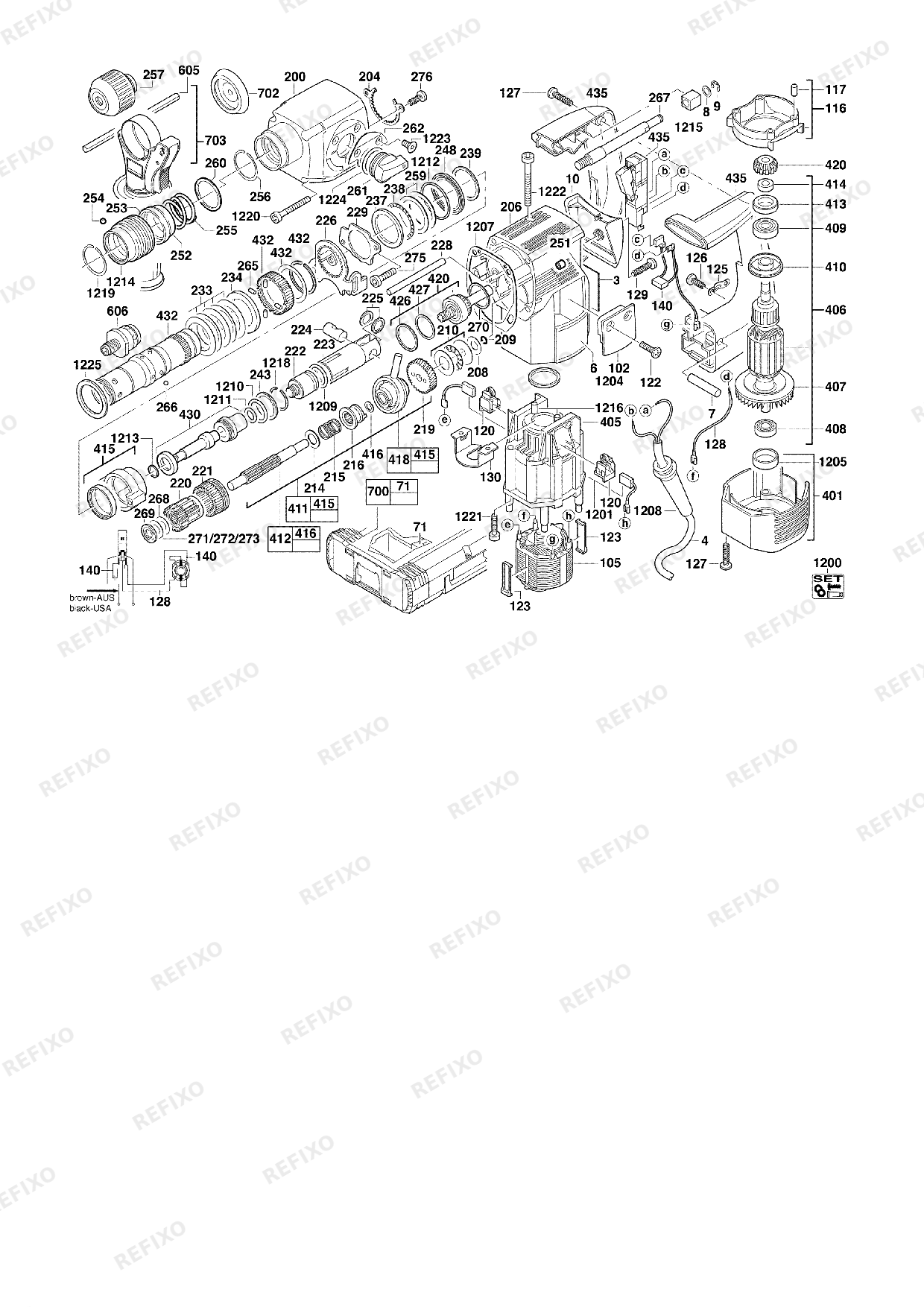 Деталировка MILWAUKEE PLH32XE 4933384026 4000384027 — схема запчастей в разборе