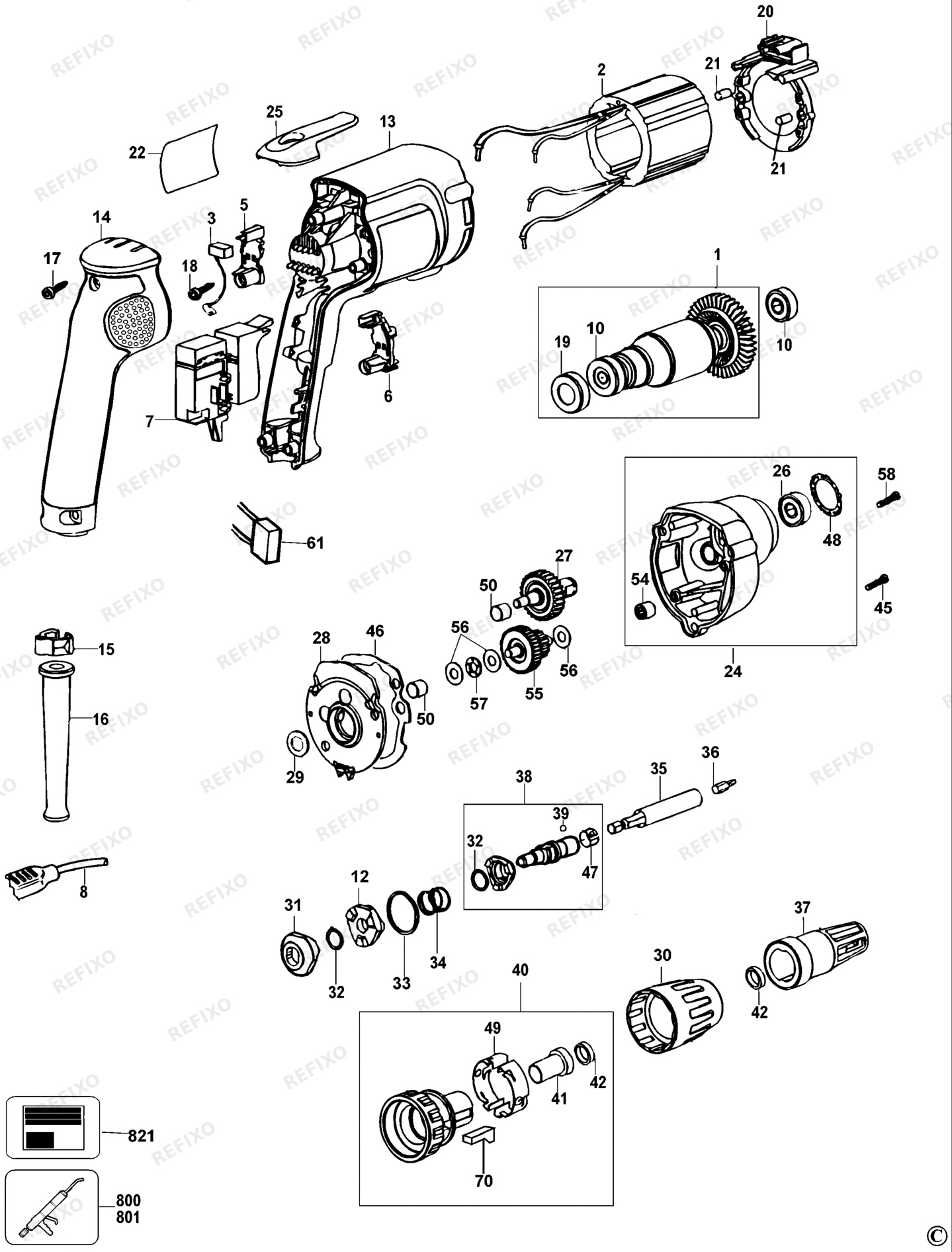 Деталировка DeWalt DW258-XJ TYPE 3 SCHRAUBENDREHER DW258-XJ DW258 — схема запчастей в разборе