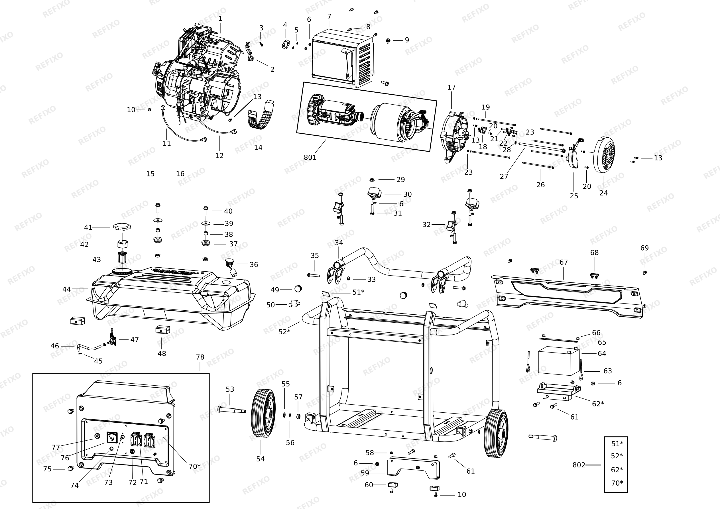 Black&Decker ГЕНЕРАТОР BXGNP6510E — схема запчастей