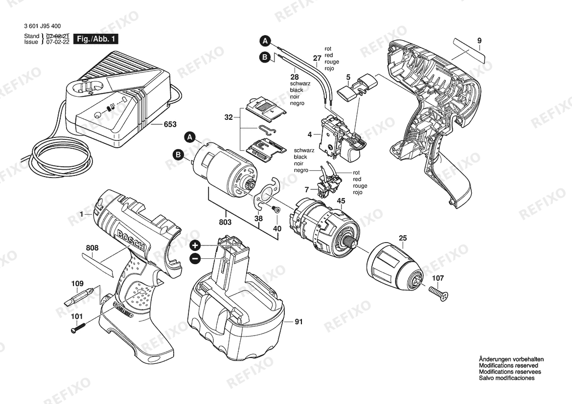 Деталировка Bosch Аккумуляторный шуруповёрт GSR 14,4 V | 14.4 V | 046 - MX (3 601 J95 4G0) — схема запчастей в разборе