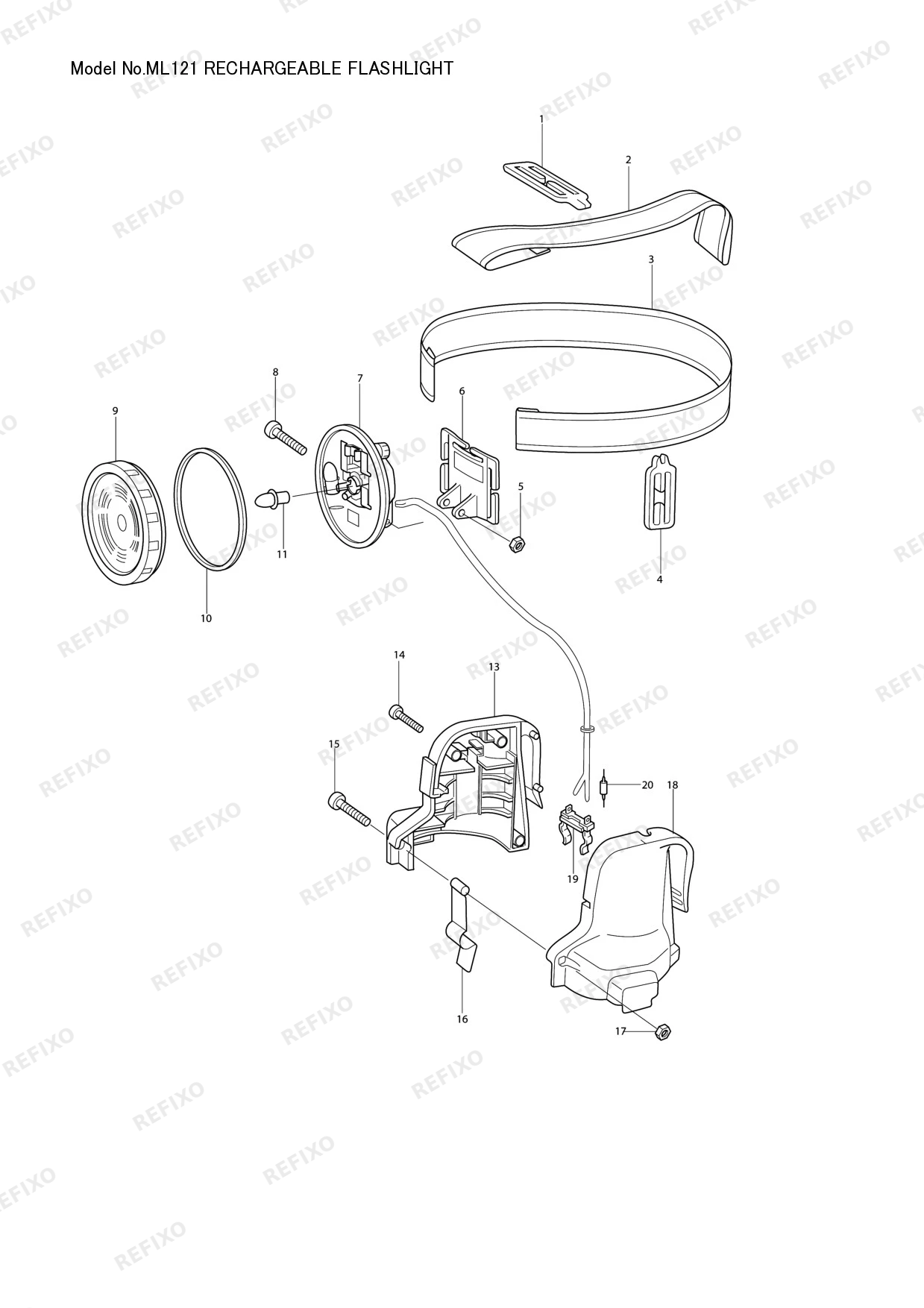 Деталировка MAKITA ML121 — схема запчастей в разборе