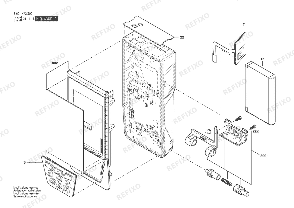 Деталировка Bosch Entfernungsmesser GLM 150-27 C | 006 - JP (3 601 K72 Z50) — схема запчастей в разборе