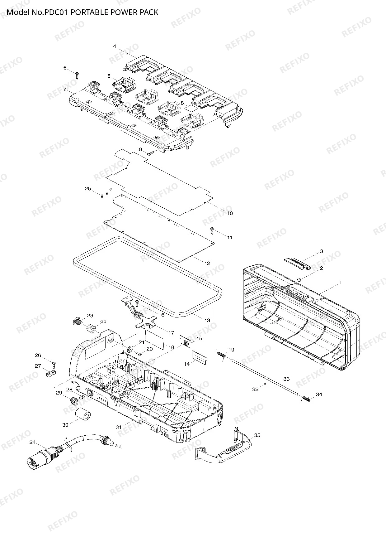 Деталировка MAKITA PDC01 — схема запчастей в разборе