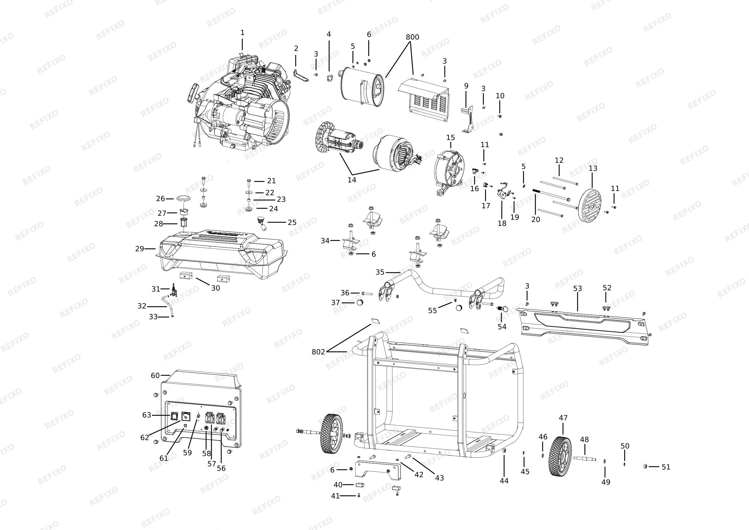 Black&Decker ГЕНЕРАТОР BXGNP3000E — схема запчастей