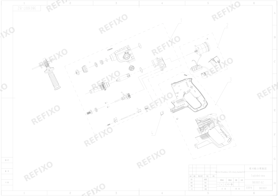 Деталировка Greenworks 3803007-Exploded view — схема запчастей в разборе
