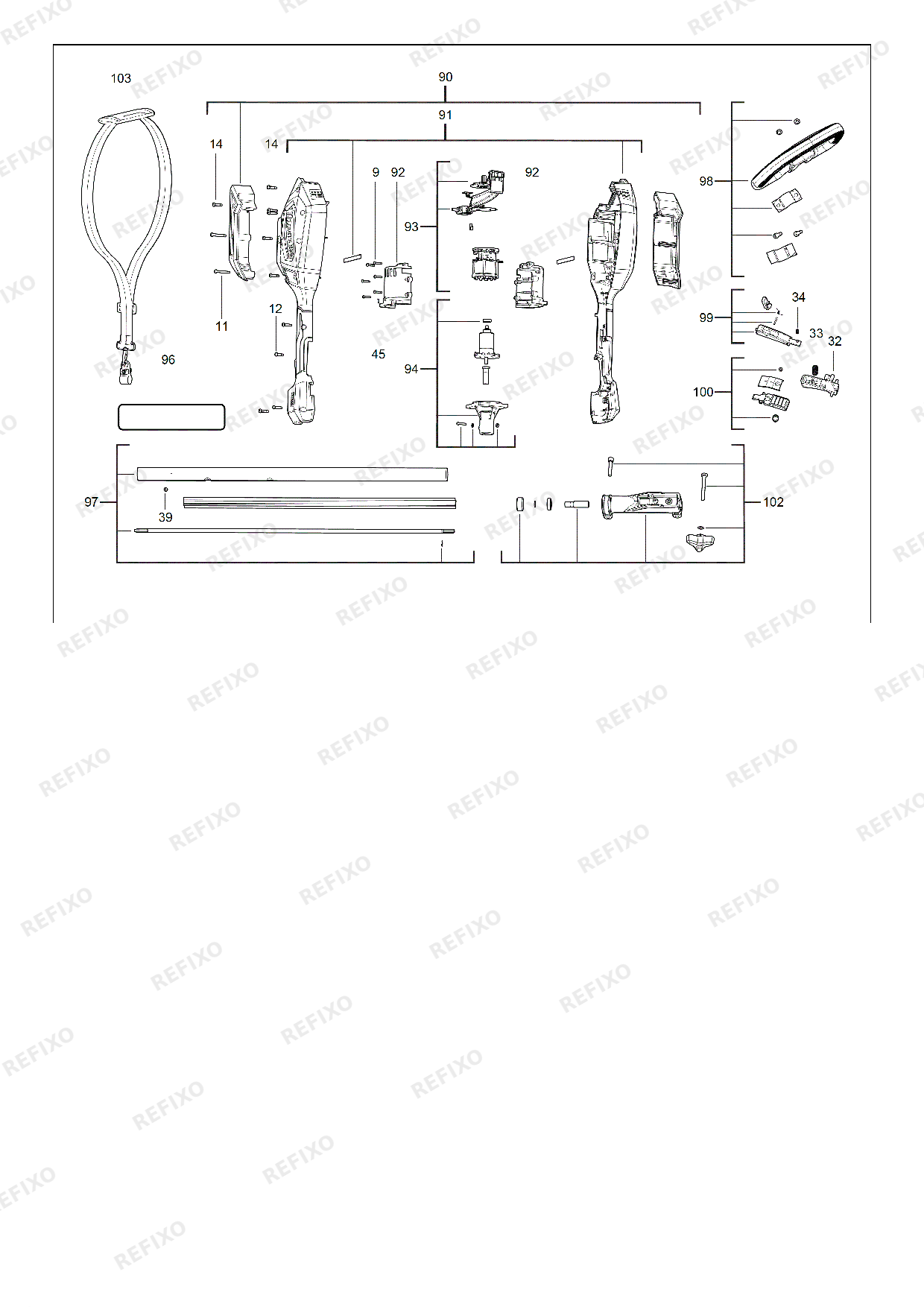 Деталировка MILWAUKEE M18FOPHLTKIT 0 4933464956 4000469757 — схема запчастей в разборе