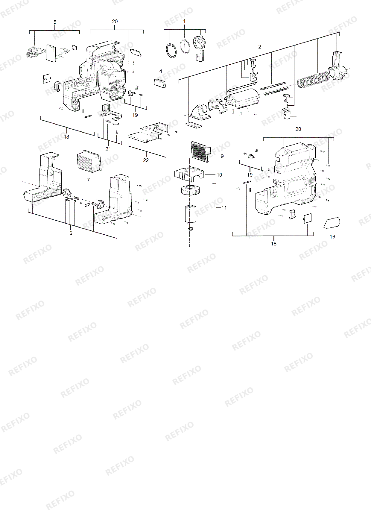 Деталировка MILWAUKEE M18CDEX 4933447450 4000452469 — схема запчастей в разборе