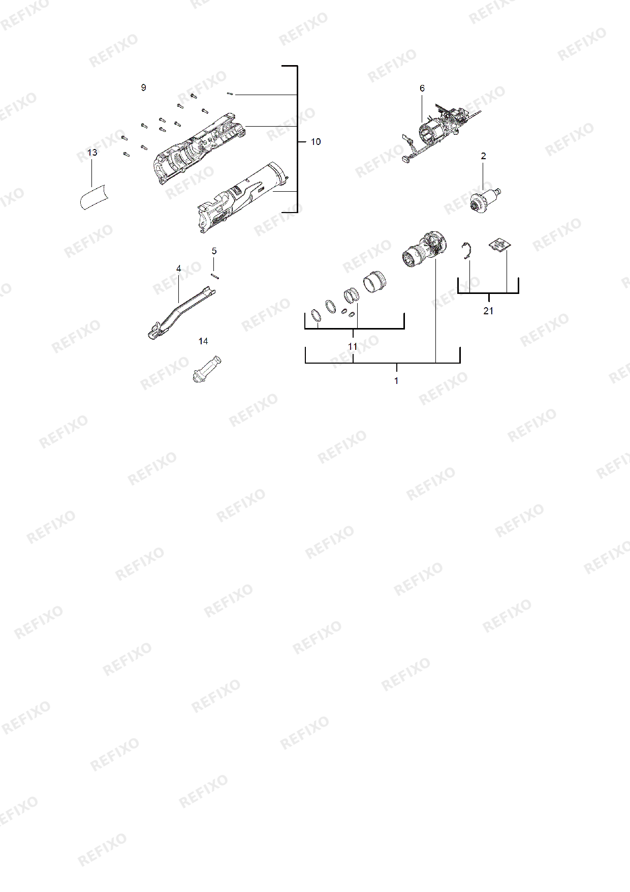 Деталировка MILWAUKEE M12FTB 0 4933472215 4000483013 — схема запчастей в разборе
