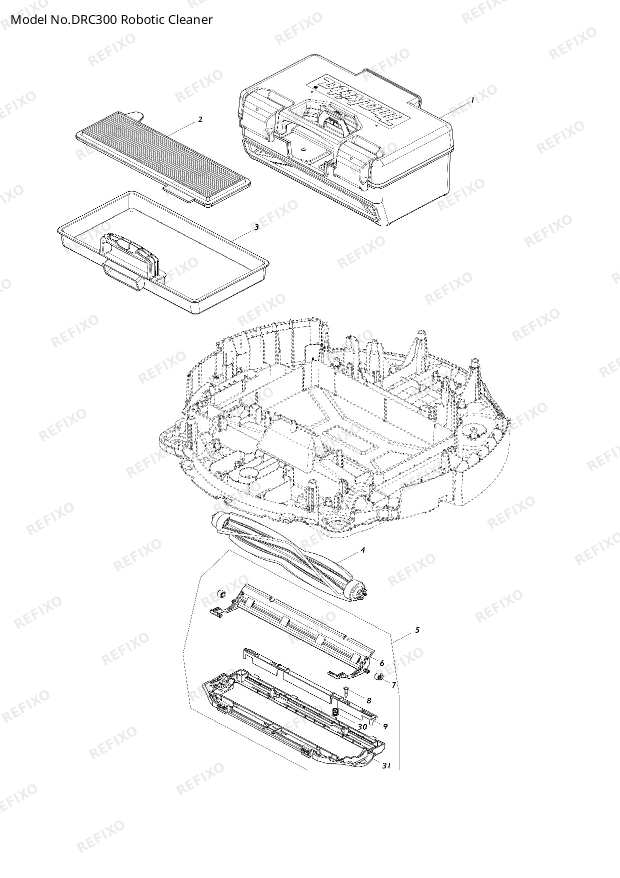 Деталировка MAKITA DRC300 — схема запчастей в разборе