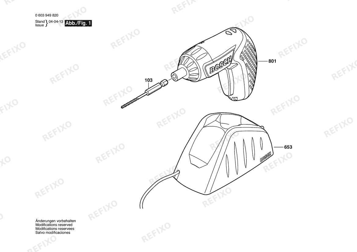 Деталировка Bosch Аккумуляторный - шуруповёрт IXO 3,6 V | 3.6 V (0 603 949 820) — схема запчастей в разборе